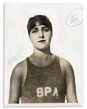 Swimmers. 14 Press Photos of Female Athletes, 1923-1930.